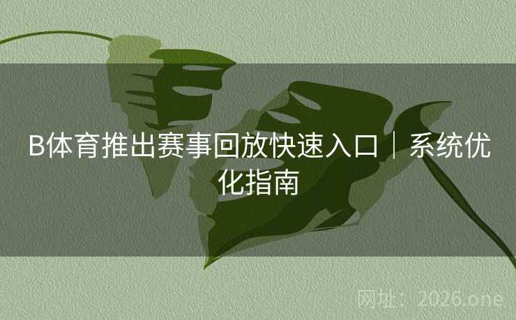 B体育推出赛事回放快速入口|系统优化指南