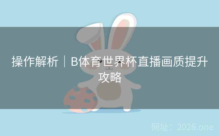 操作解析|B体育世界杯直播画质提升攻略